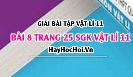 Giải bài 8 trang 25 SGK Vật lí 11